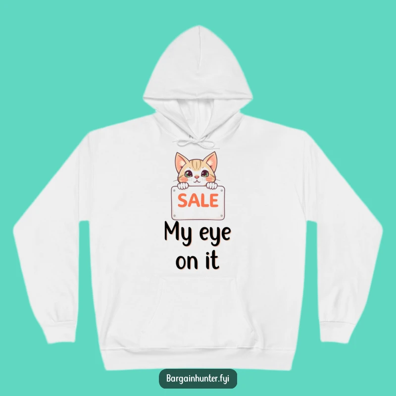 Funny Cat Sale Sign Hoodie - Cozy Comical Kitty Warmth, Great Gift Idea
