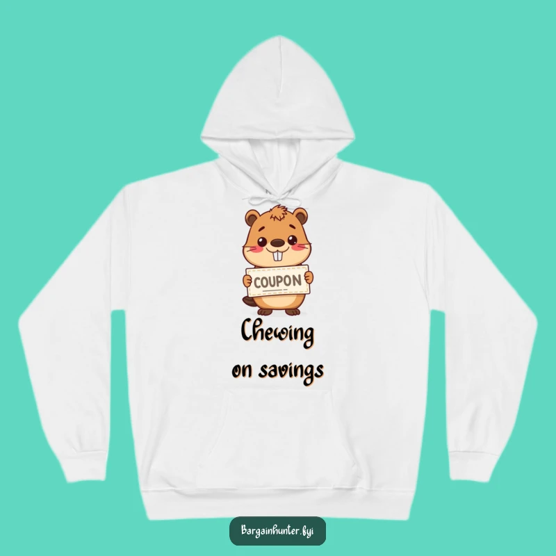 Funny Cozy Beaver Coupon Hoodie - Warm & Grinning Gift for Savers