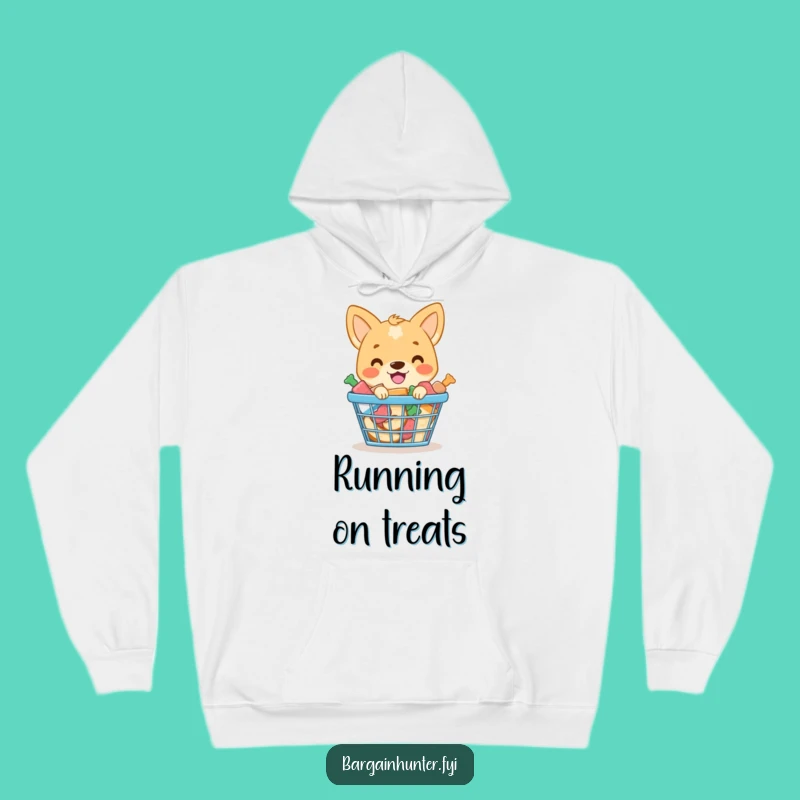 Funny Dog Treat Haul Hoodie: Smiling Pup Basket - Cozy & Comical