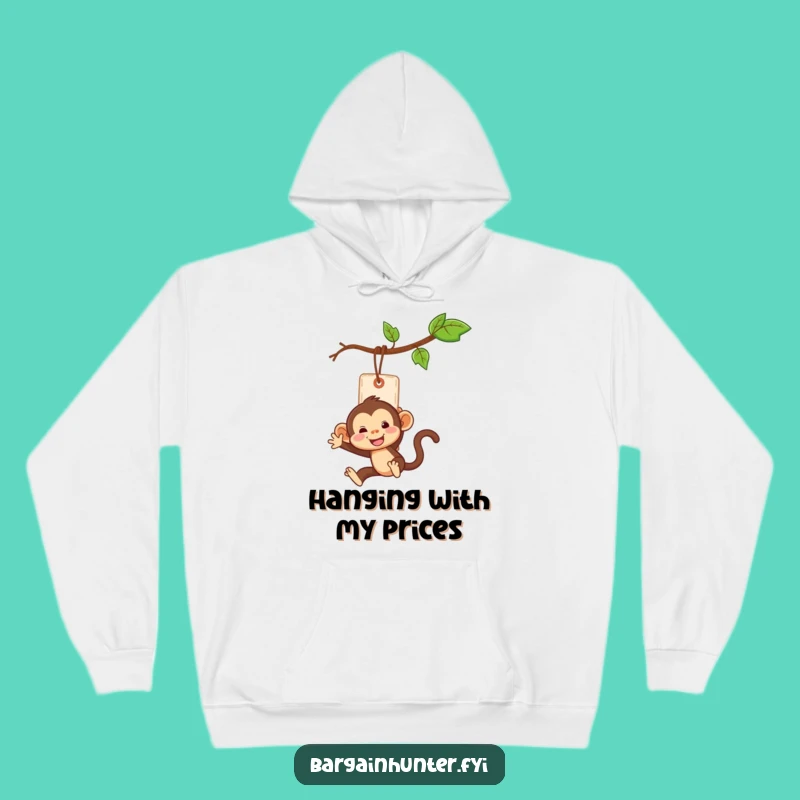Funny Monkey Price Tag Hoodie - Adventure & Deals Funny Gift!