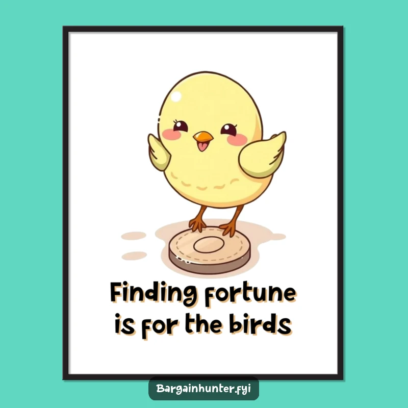 Free Printable Bird Coin Wall Art: Funny Downloadable Home Decor Art