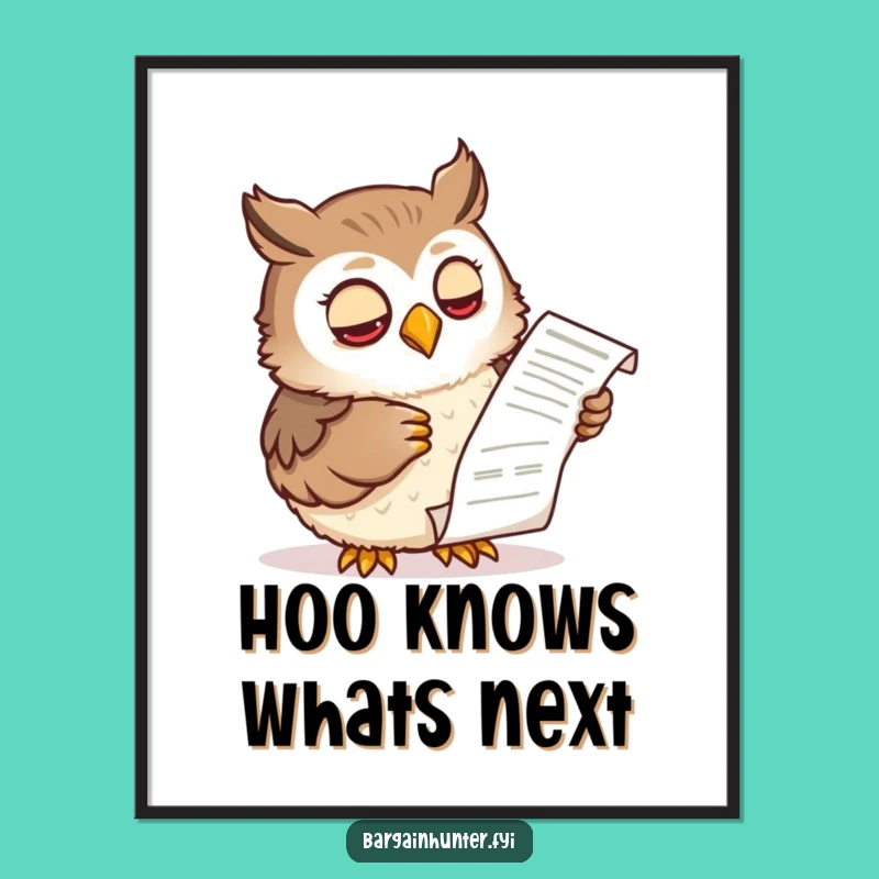 Funny Free Printable Wall Art: Owl Reviews Receipt, Humorous Downloadable Decor