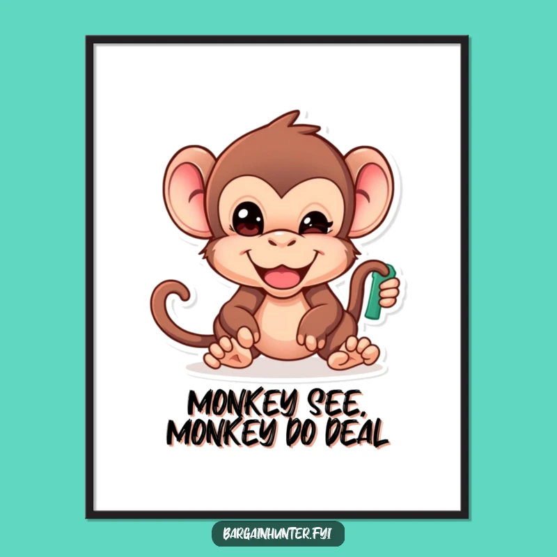 Free Printable Cheeky Monkey Funny Wall Art - Humorous Downloadable Decor Gift