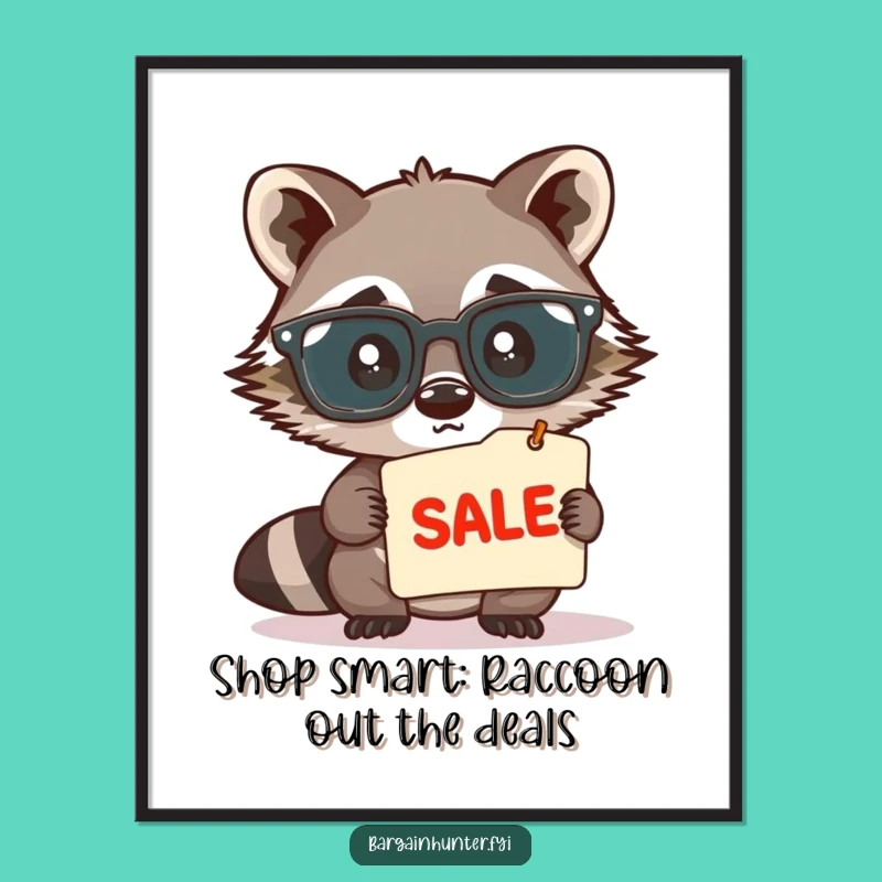 Free Printable Raccoon Wall Art: Funny Kawaii Downloadable Decor for Bargain Hunters