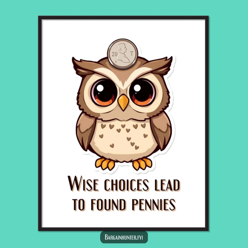 Funny Free Printable Wall Art: Surprised Owl and Penny Decor
