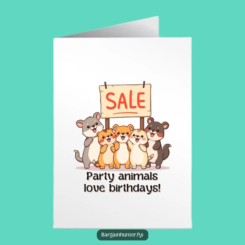 Free Printable Birthday Card: Animals Spotting Sale, Funny Downloadable Gift