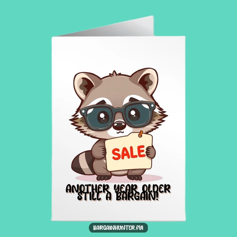 Free Printable Birthday Raccoon Card: Funny DIY Downloadable Gift for a Savvy Celebrator