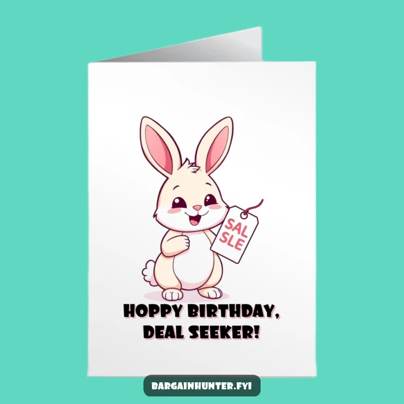 Free Printable Birthday Card: Rabbit Finds a Bargain Funny Card