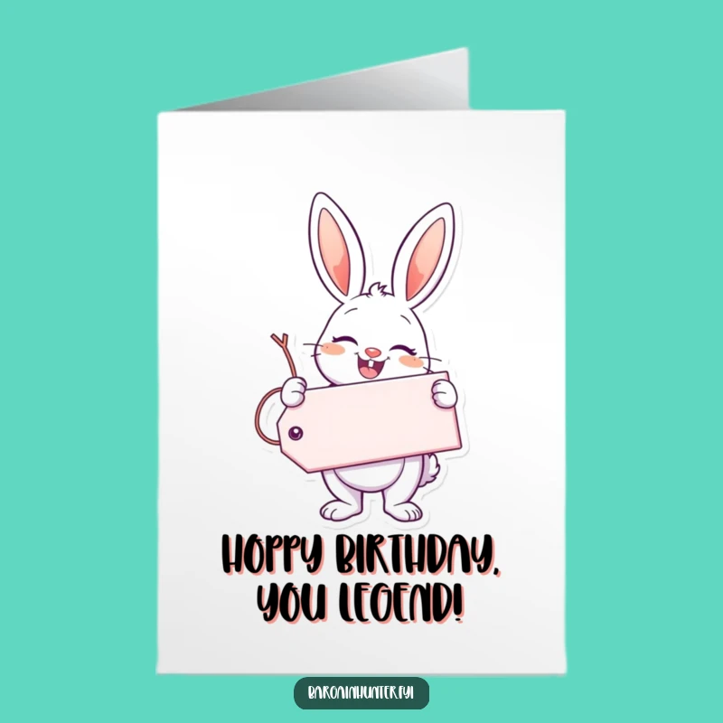 Free Printable Birthday Card: Enthusiastic Bunny Tag, Funny Downloadable Gift!