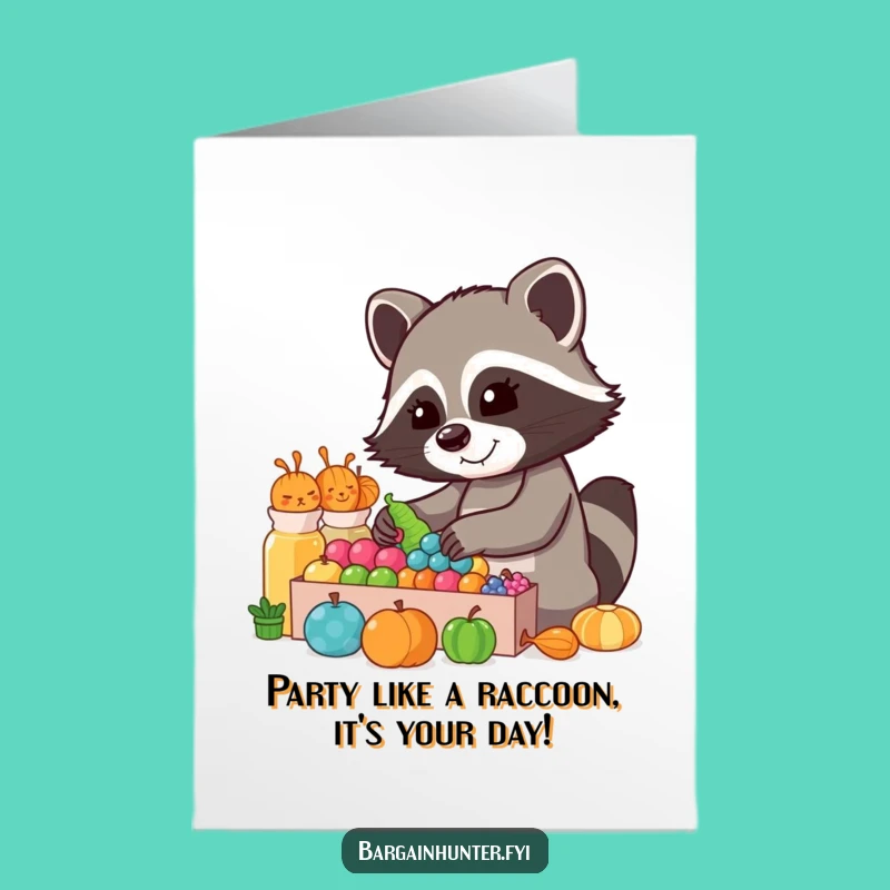 Happy Birthday Card: Free Printable Raccoon Fun! Downloadable Surprise Gift
