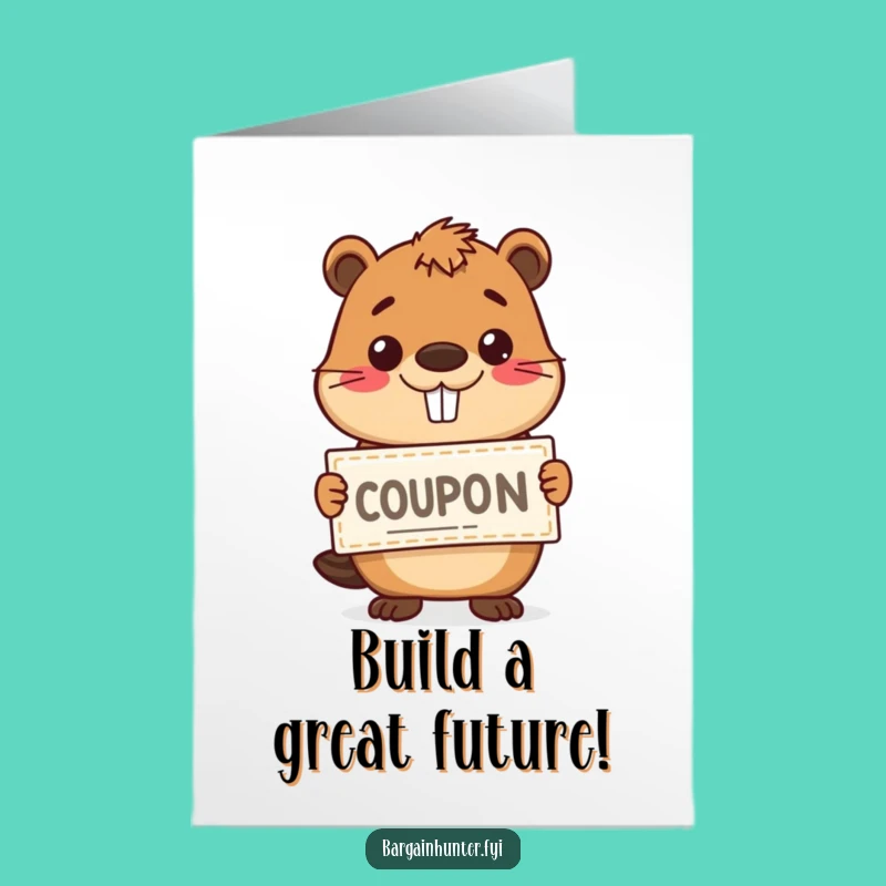 Free Printable Beaver Congrats Card: Coupon Grin Downloadable Gift!