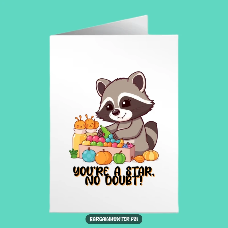 Congrats Card: Free Printable Raccoon Colors! Downloadable Achievement Gift