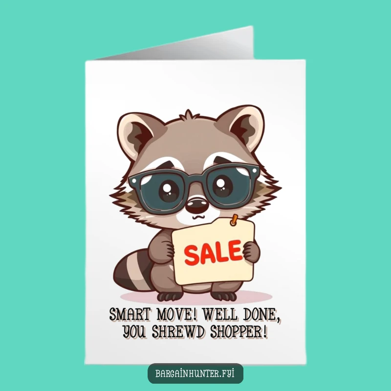 Free Printable Congrats Raccoon Card: Funny Downloadable Gift for Smart Success