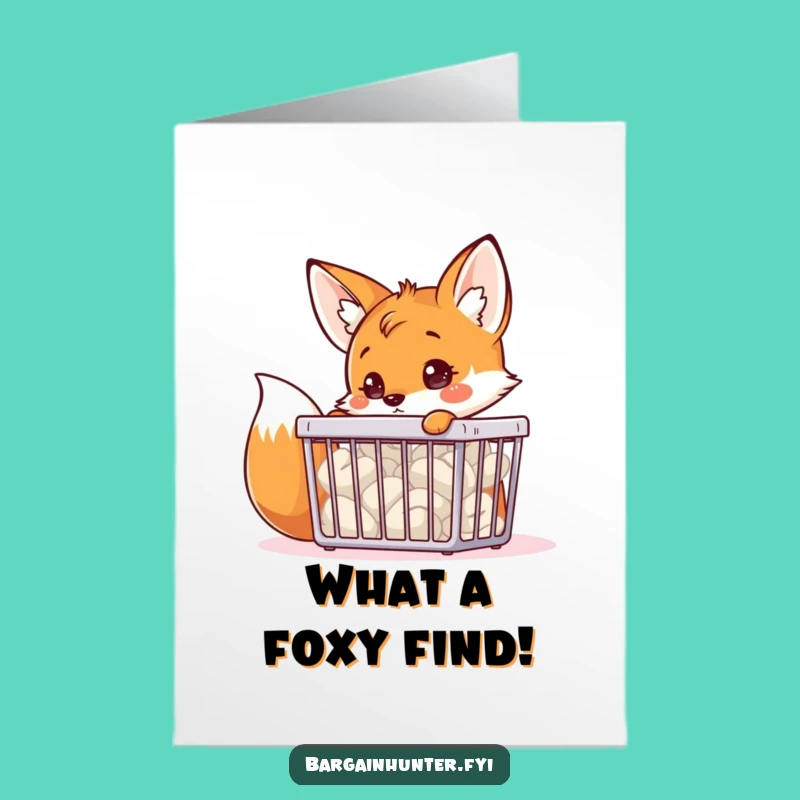 Free Printable Fox Congratulations Card: Funny Bargain Hunter for a Joyful Downloadable Gift