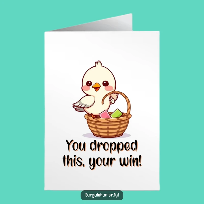 Free Printable Congrats Card: Birdie's Secret Drop, Humorous Downloadable Celebration