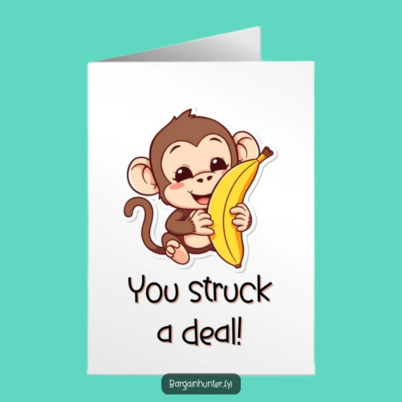 Free Printable Monkey Congratulations Card: Bargain Banana Downloadable Gift