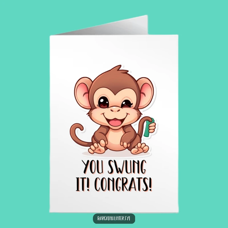 Free Printable Funny Monkey Congratulations Card - Cheeky Downloadable Achievement Greeting
