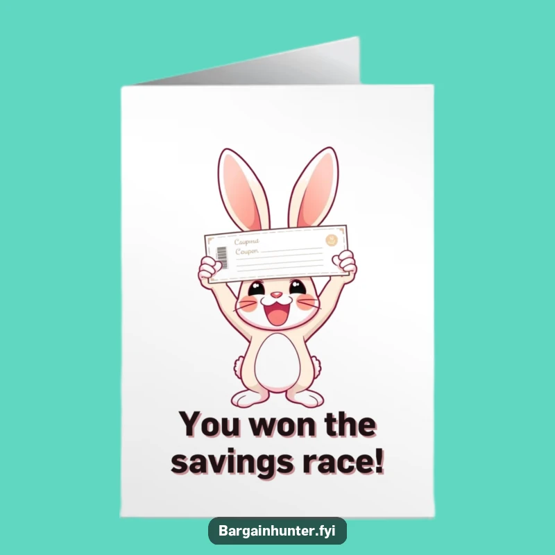 Free Printable Bunny Coupon Card - Funny Win Celebration Downloadable Gift!