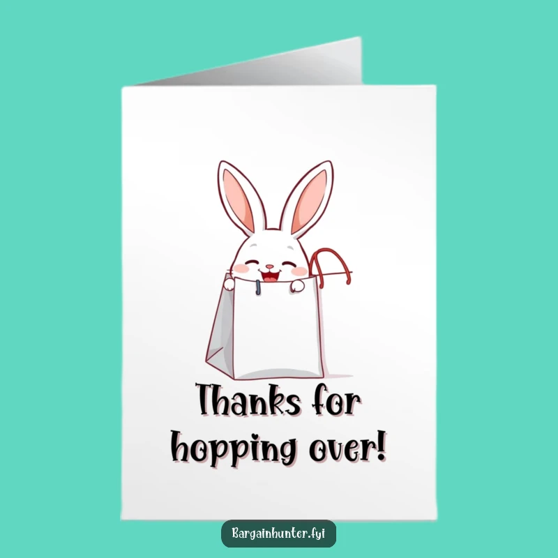 Free Printable Joyful Rabbit Card: Funny Thank You Downloadable Gift for Thoughtful Gifts