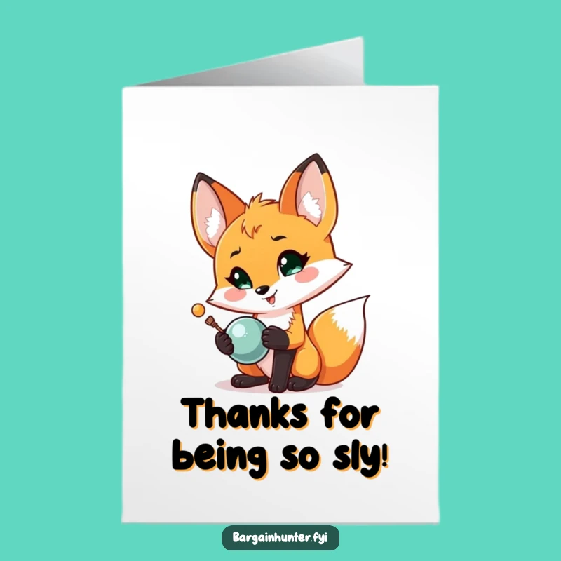 Free Printable Thank You Card: Fox's Shiny Gift! Heartfelt Downloadable
