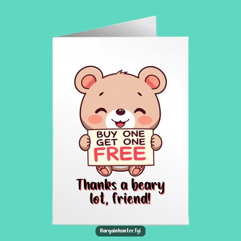 Free Printable Thank You Card: BOGO Bear Gratitude! Delightful Downloadable Gift
