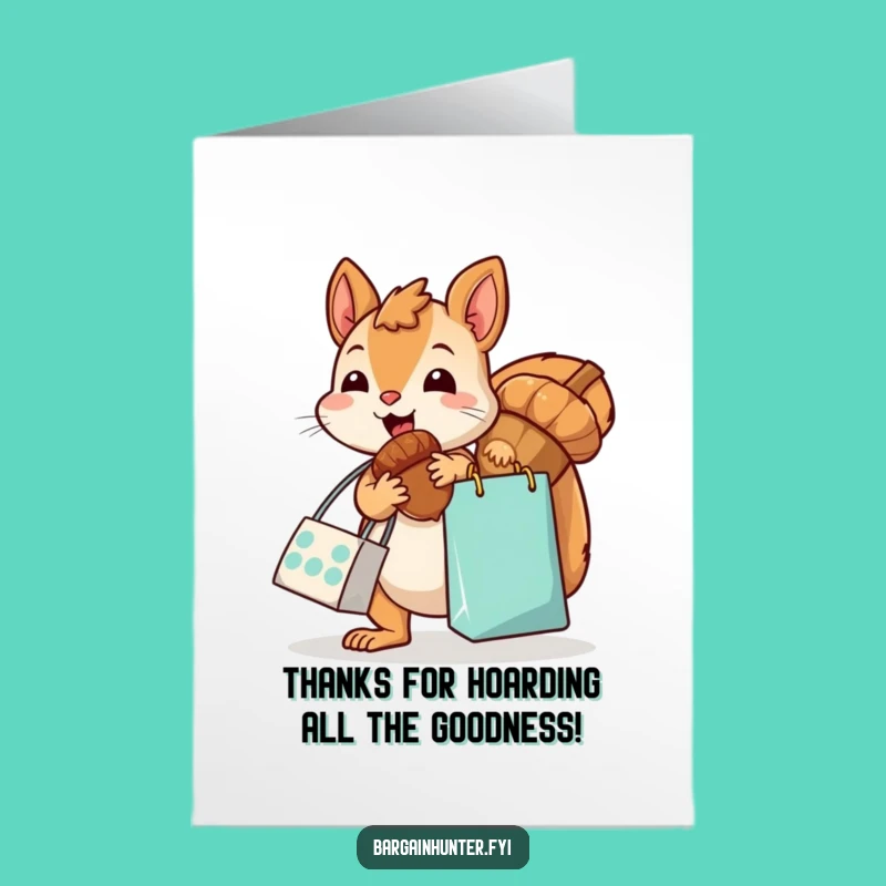 Free Printable Thank You Squirrel Card: Funny Downloadable Gift for Generous Gratitude