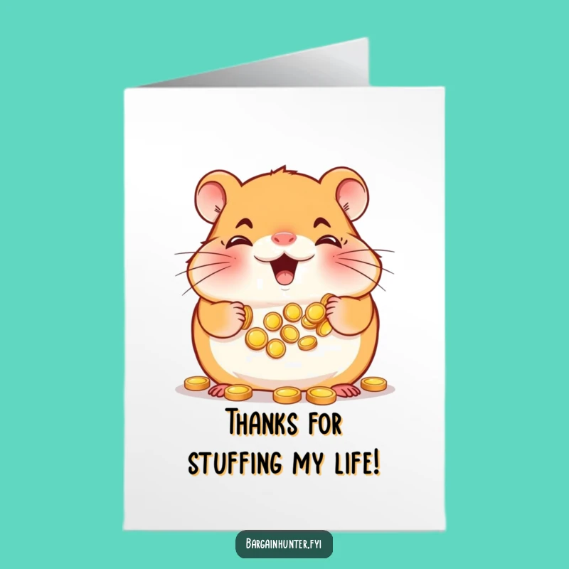 Free Printable Hamster Thank You Card - Cute Downloadable Appreciation Greeting