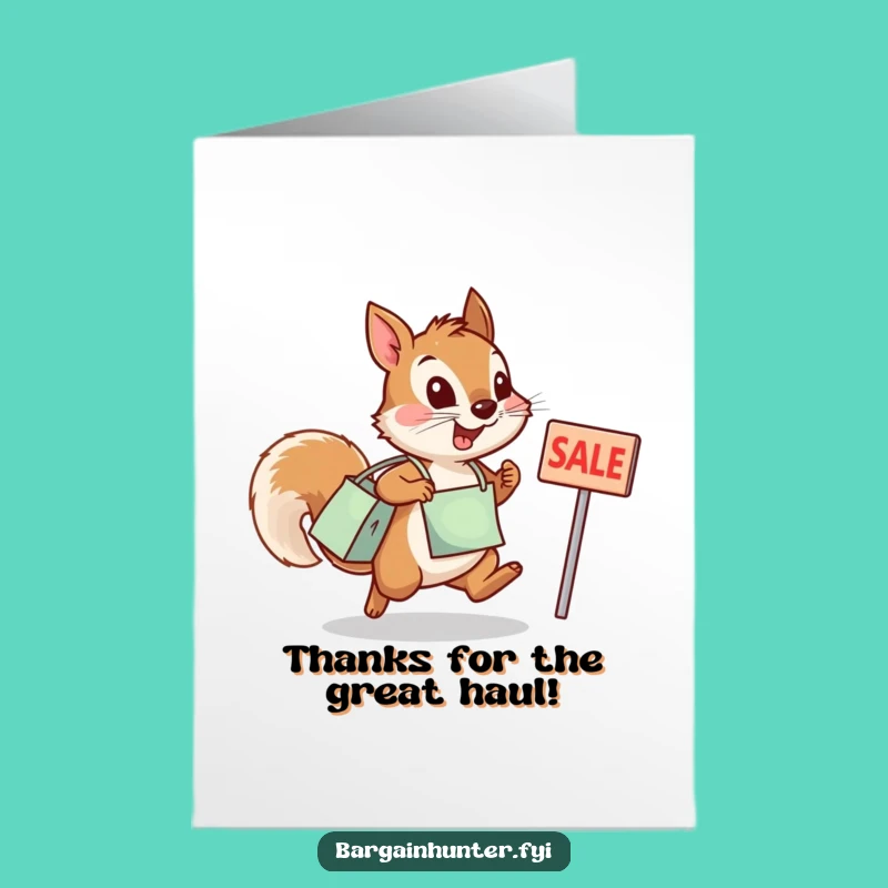 Free Printable Squirrel Thanks Card - Funny Shopper Appreciation Downloadable Gift!