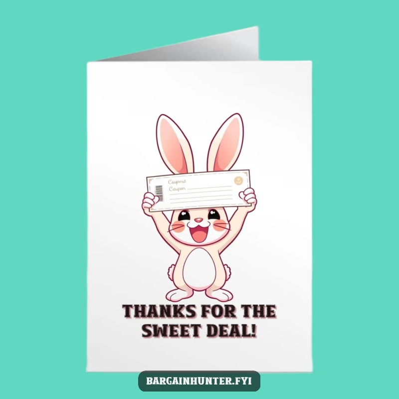 Free Printable Bunny Coupon Card - Funny Thanks Gift for Savers!