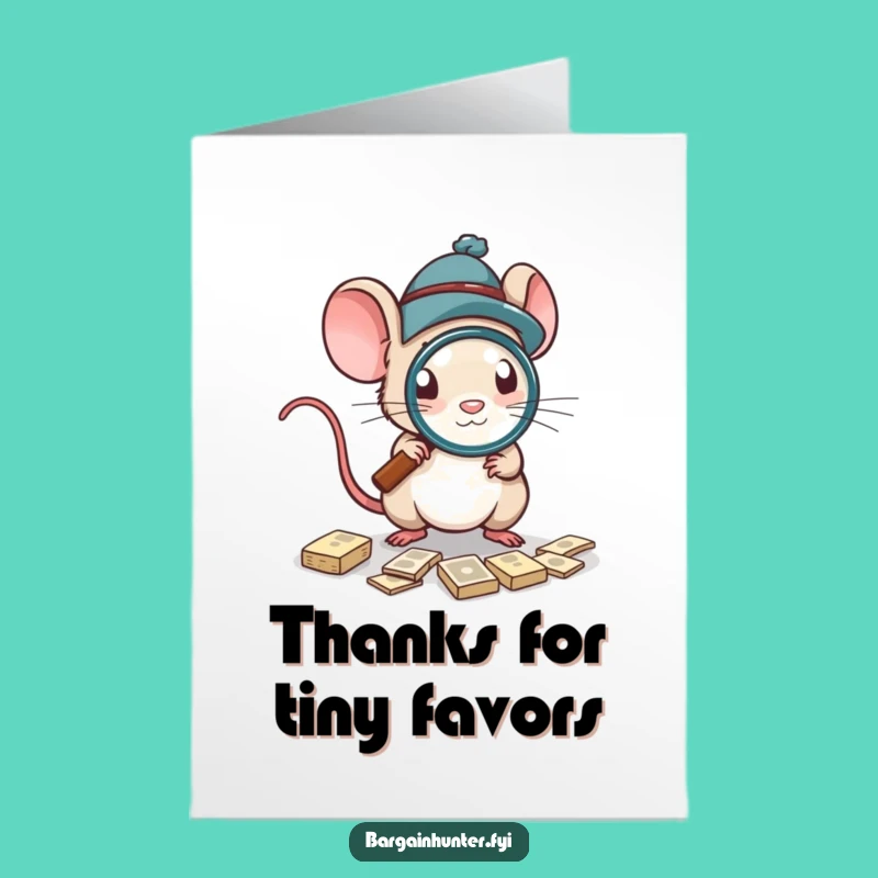 Free Printable Thank You Card: Mouse Deal Hunter, Funny Downloadable Gift Idea