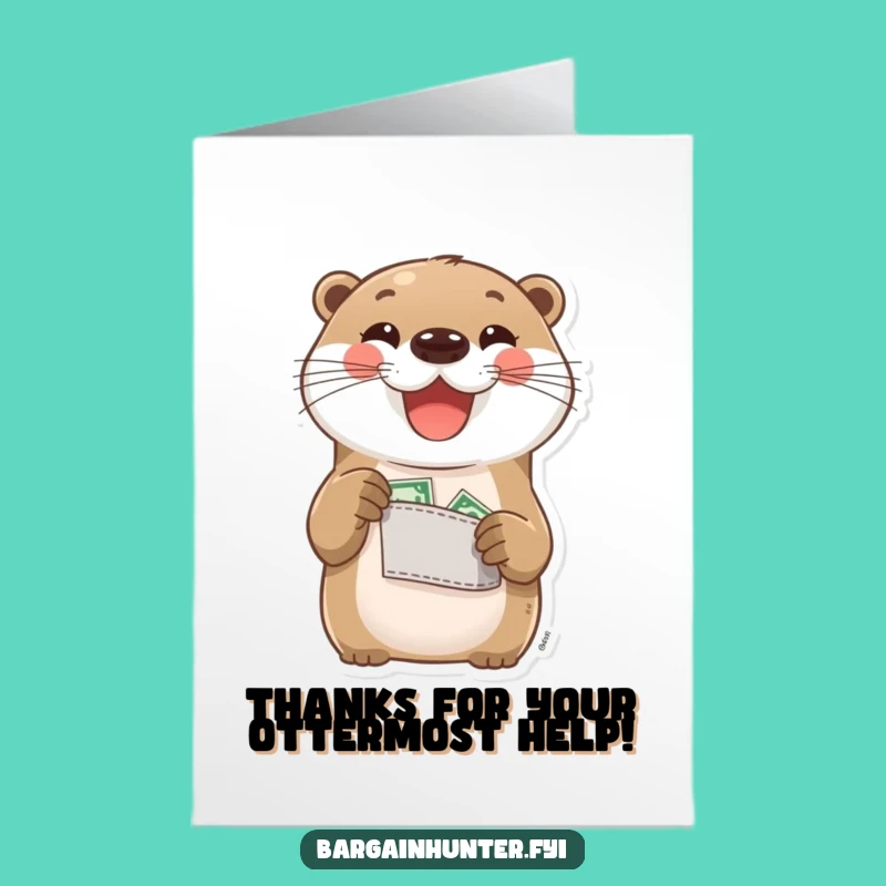Free Printable Thank You Card: Otter's Pocket Change Thanks Funny Card