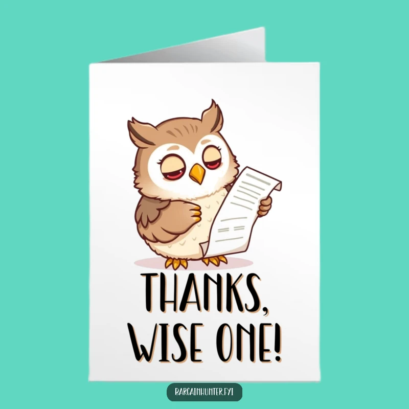 Free Printable Thank You Card: Owl Reviews Receipt, Humorous Downloadable Gift