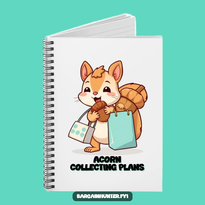 Funny Kawaii Squirrel Acorn Notebook - Jot Down Ideas with Woodland Humor