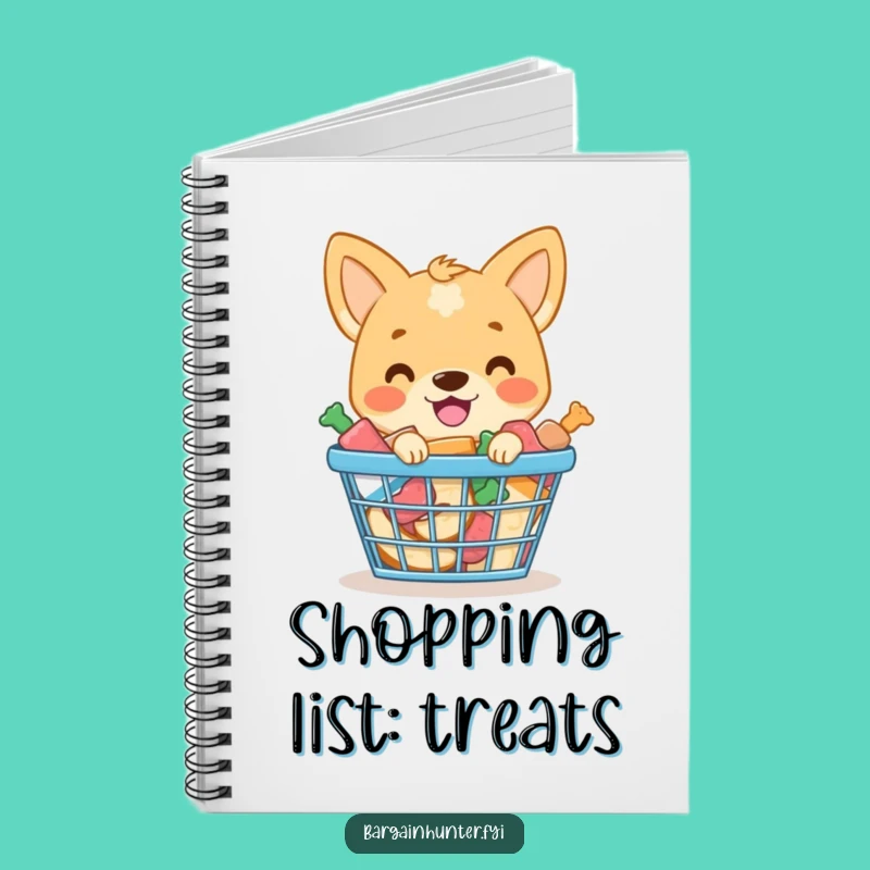 Funny Dog Treat Haul Notebook: Smiling Pup Basket - Jot Down Fun