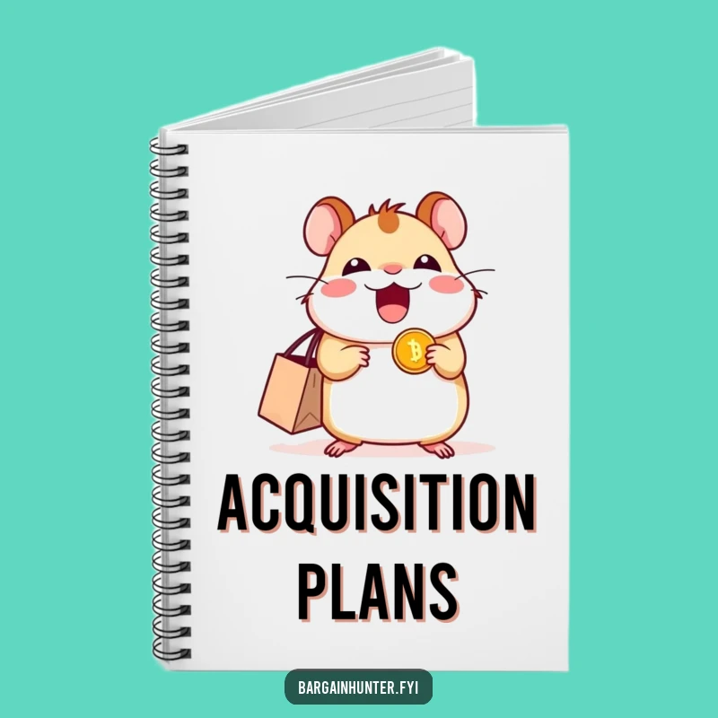 Funny Excited Hamster Coin Notebook - Shopping Lists & Bright Ideas