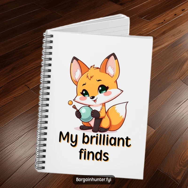 Funny Fox Treasure Notebook: A proud fox shows off a shiny object, inspiring notes on discoveries and treasures.