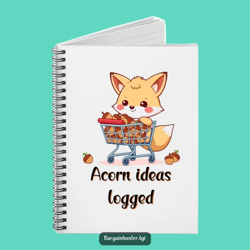 Funny Happy Fox Notebook - Acorn Plans & Ideas
