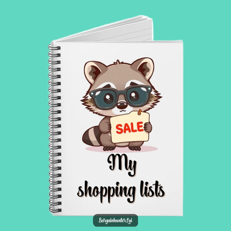 Funny Raccoon Spectacles Notebook - Jot Down Deals with Humor