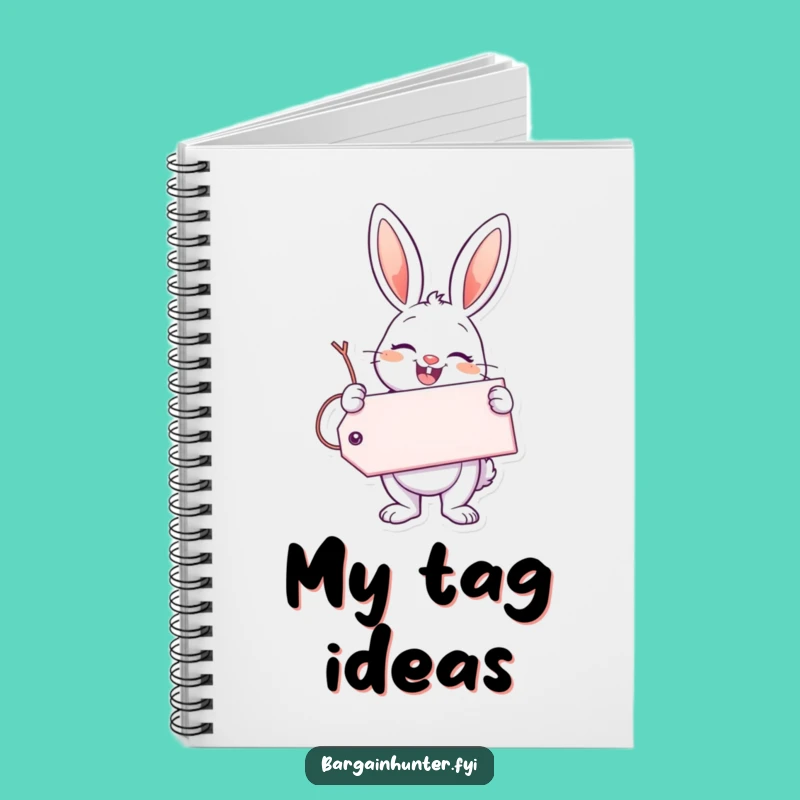 Funny Enthusiastic Bunny Notebook: Giant Tag Journal, Humorous Gift for Happy Ideas