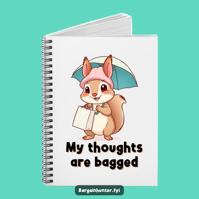 Funny Squirrel Shopping Notebook, Jot Down Ideas with Humor, Ideal Gift
