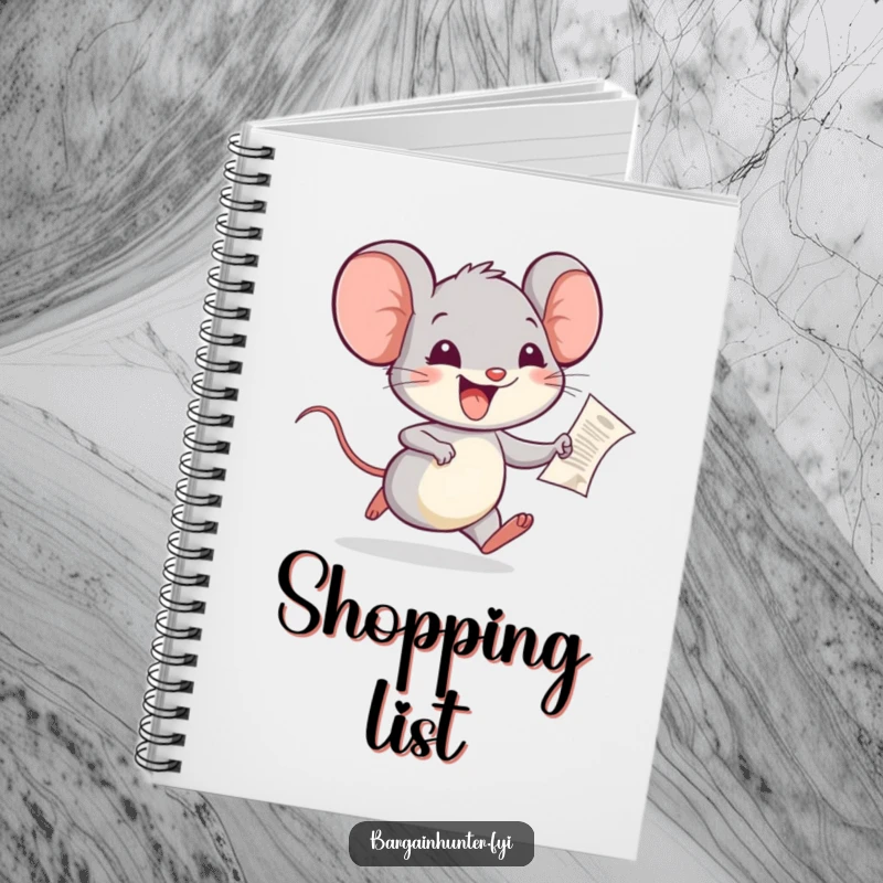 Funny Mouse Notebook: A joyful mouse running with a tiny receipt, perfect for jotting down happy thoughts and funny ideas.