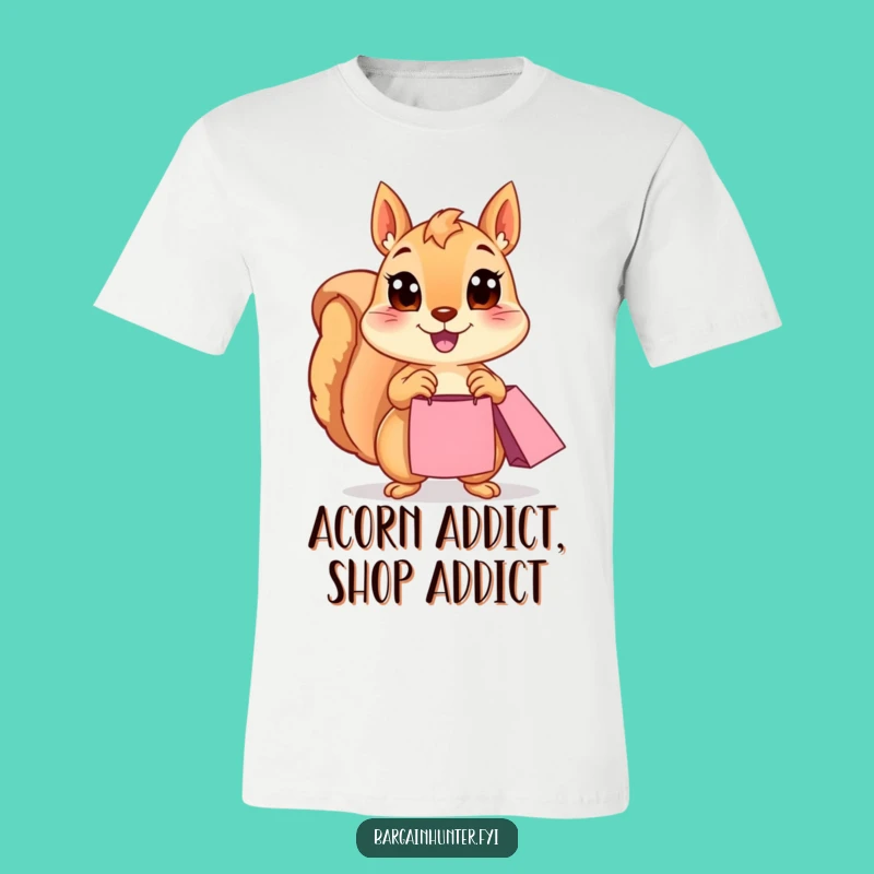 Funny Squirrel Shirt: Happy Shopper with Wide Eyes, Perfect Cartoon Gift