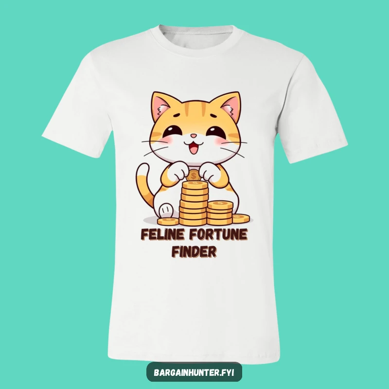 Funny Cat Counting Coins T-Shirt: Wear Your Wealthy Humor Proudly