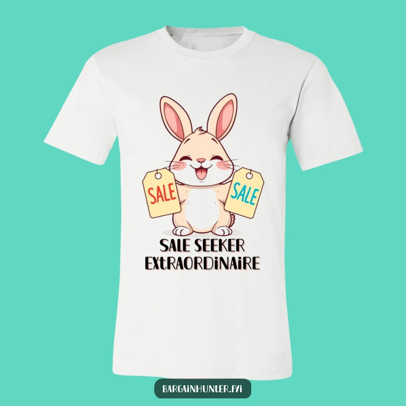 Funny Rabbit Shopping Tee, Hilarious Gift for Sale Enthusiasts