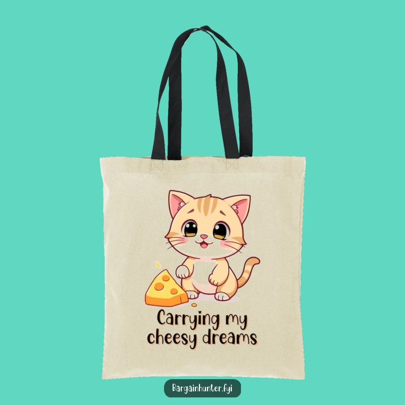 Funny Cat Cheese Snatcher Tote Bag: Hilarious Accessory for Cat Lovers, Great Gift