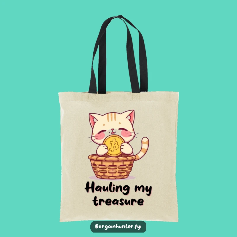 Funny Cat Tote Bag: Coin Diver - Great Pet Lover Gift