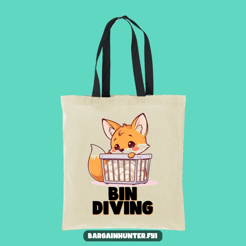 Funny Fox Bargain Bin Tote Bag: Carry Your Finds in Hilarious Style