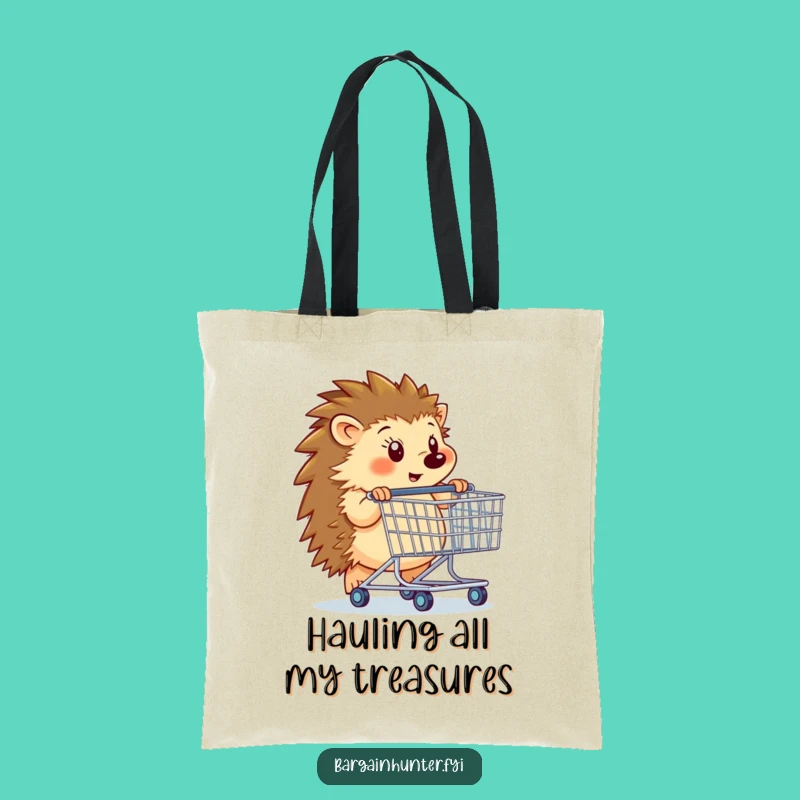 Funny Hedgehog Shopping Cart Tote Bag - Eco-Friendly & Hilarious Funny Gift!