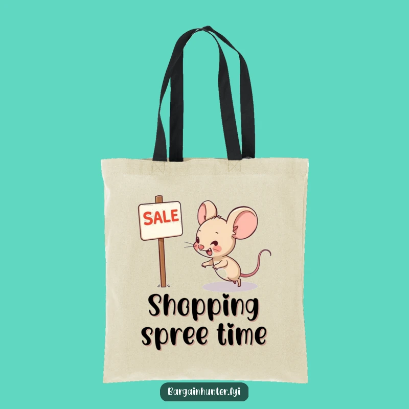 Funny Mouse Bargain Tote Bag - Carry Your Finds With Hilarious Shopping Joy