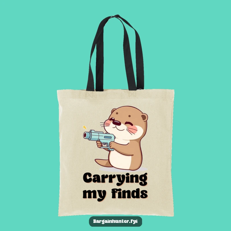Funny Otter Price Gun Tote Bag: Giggling Shopper Accessory, Perfect Funny Gift